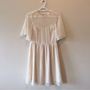 H&M Cream Swiss Dot Dress